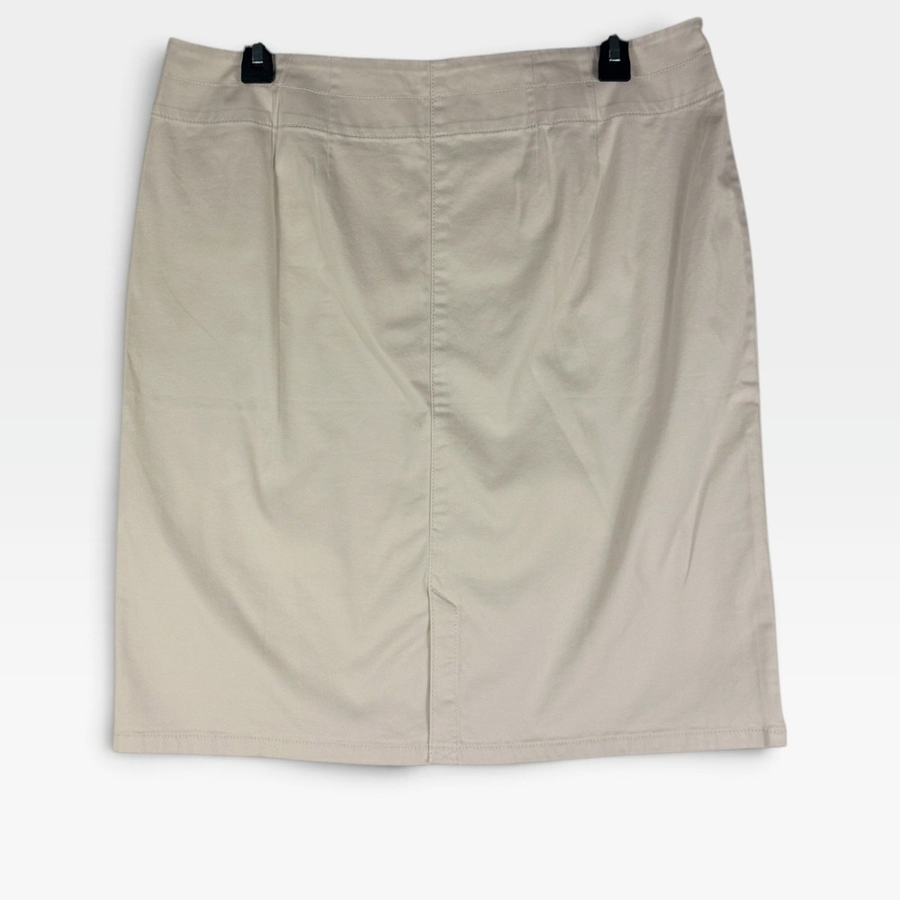 J. Jill Live-in Chino Pencil Skirt Womens 10 Sea Salt Beige Cotton Stretch NWT